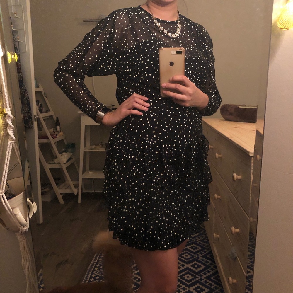 Stunning vintage B&W dress with sheer details